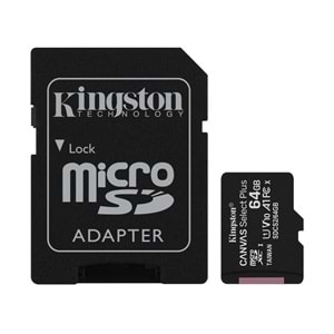 Kingston SDCS2-64GB 64GB micSDXC Canvas Select Plus 100R A1 C10 Card + ADP Hafıza Kartı