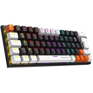 Everest Parley Beyaz/siyah Rainbow Aydınlatma Türkçe Q Blue Switch Elektronik Mekanik Gaming Oyuncu Klavyesi