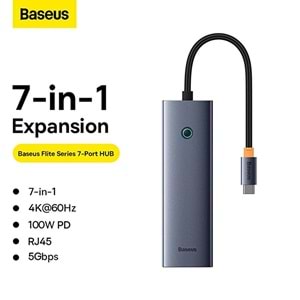 Baseus Ultrajoy 7 İN 1 Multifonksiyonel Uzay Gri Hub Adaptör