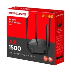 Mercusys MR60X, AX1500 Mbps, Gigabit Portları, Fiber Destekli, Akıllı Bağlantı, WPA3, Mobil Uygulama ile Kolay Kurulum, VPN Destekli