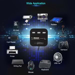 Usb Hub Çoklayıcı Çoklu Kart Okuyucu 5043