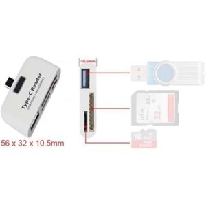 Type C Usb 3.1 Kart Okuyucu Micro Usb Sd Card Reader Çevirici 4941