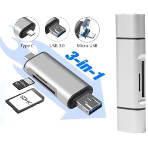 Type C Usb Kart Okuyucu Micro Sd Card Reader Çevirici Dönüştürücü Adaptör 4858