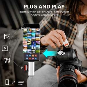 Type C Usb Kart Okuyucu Micro Sd Card Reader Çevirici Dönüştürücü Adaptör 4858