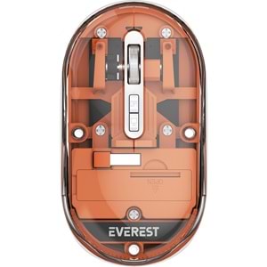 Everest SM-BT29 Glassy Turuncu Transparan Şeffaf 2in1 Bluetooth ve 2.4ghz Kablosuz Mouse