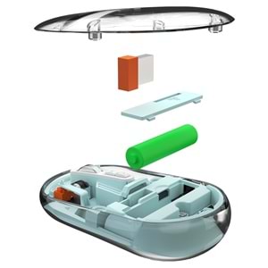Everest SM-BT29 Glassy Mavi Transparan Şeffaf 2in1 Bluetooth ve 2.4ghz Kablosuz Mouse