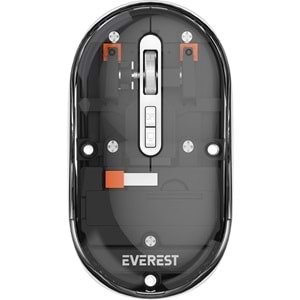 Everest SM-BT29 Glassy USB Siyah Transparan Şeffaf 2in1 Bluetooth ve 2.4ghz Kablosuz Mouse