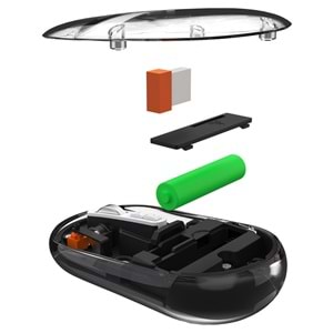 Everest SM-BT29 Glassy USB Siyah Transparan Şeffaf 2in1 Bluetooth ve 2.4ghz Kablosuz Mouse