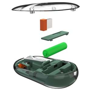 Everest SM-BT29 Glassy Yeşil Transparan Şeffaf 2in1 Bluetooth ve 2.4ghz Kablosuz Mouse