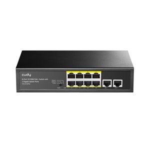 CUDY 8Port 10-100M PoE+2GB Up 80W Switch FS1010PG