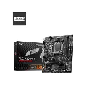 MSI MB PRO A620M-E AM5 DDR5 6000MHZ(OC) HDMI VGA 1X M.2 USB3.2 GIGABIT LAN
