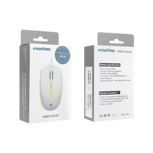 Acer Emachines EAM020 USB Beyaz Rainbow Aydınlatmalı Mouse