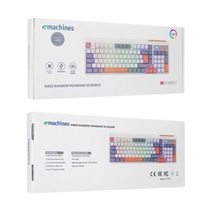 Acer eMachines EAK860 Beyaz USB Rainbow Aydınlatmalı Q Standart Kompakt Klavye