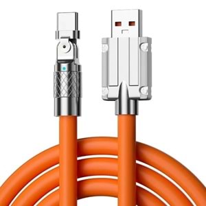 Usb To Type C Hızlı Şarj Data Kablosu Çevirici Dönüştürücü Adaptör 180° Döner 120W 1M 6015