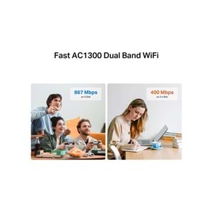 Mercusys MA32H, AC1300 Mbps, Çift Bant, USB 3.0, Yüksek Çekim Güçlü Wi-Fi 5 USB Adaptör