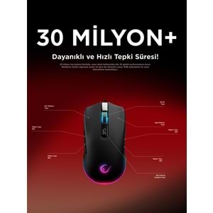 Rampage KM-RX7 FORTUNA Gökkuşağı Aydınlatmalı USB Gaming Combo Q Gaming Klavye + 6400 dpi Mouse