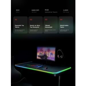 Rampage KM-RX7 FORTUNA Gökkuşağı Aydınlatmalı USB Gaming Combo Q Gaming Klavye + 6400 dpi Mouse