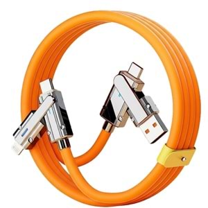 Usb Type C Lightning 4 in 1 Hızlı Şarj Data Kablosu Çevirici Dönüştürücü Adaptör 120W 2Metre 6020