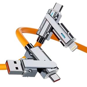 Usb Type C Lightning 4 in 1 Hızlı Şarj Data Kablosu Çevirici Dönüştürücü Adaptör 120W 2Metre 6020