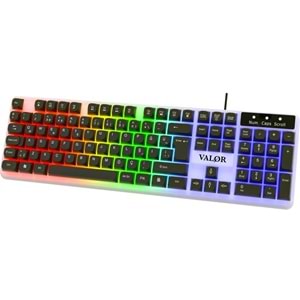 Valor Commander Rgb Işıklı & Full Set 104 Tuşlu Membran Oyuncu Klavyesi