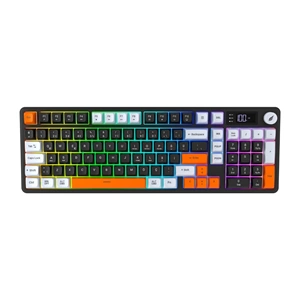 Hawk Gaming HK258BW Membrane LCD RGB Kablosuz/Bluetooth Siyah Turuncu Full Türkçe Gaming Klavye