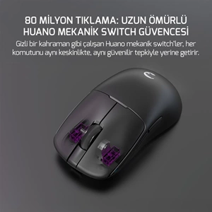 GamePower Radus PAW3311 12.000DPI Kablosuz Siyah Ultra Hafif Gaming Mouse (Grip Tape Hediyeli)