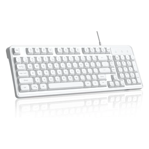 MageGee GK980 98 Tuş Rainbow Kablolu Membran Gaming Beyaz Klavye