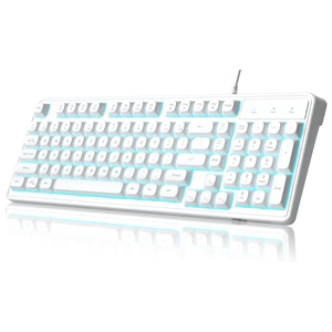 MageGee GK980 98 Tuş Rainbow Kablolu Membran Gaming Beyaz Klavye