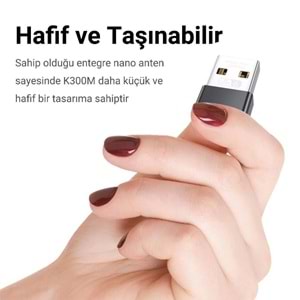 VegGieg 300 Mbps Wifi 6 Çift Bant Kablosuz Alıcı Verici Nano USB Adaptör