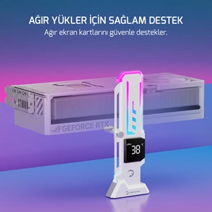 Gamepower Heatsync V2 ARGB Dikey Ekran Kartı Tutucu Beyaz
