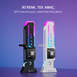 Gamepower Heatsync V2 ARGB Dikey Ekran Kartı Tutucu Beyaz