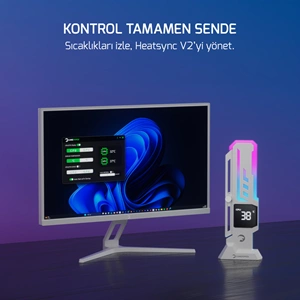 Gamepower Heatsync V2 ARGB Dikey Ekran Kartı Tutucu Beyaz