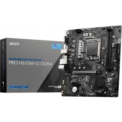 MSI PRO H610M-G DDR4 Intel H610 Soket 1700 DDR4 3200MHz mATX Gaming (Oyuncu) Anakart