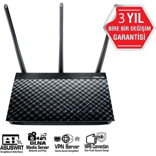Asus DSL-AC51 DualBand Dlna Vpn ADSL VDSL-FiBER Modem Router