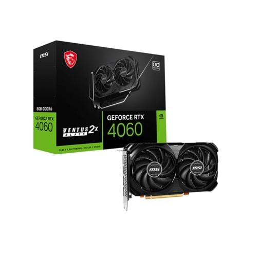 MSI GeForce RTX 4060 VENTUS 2X BLACK 8G OC GDDR6 128Bit DX12 DLSS 3 Gaming (Oyuncu) Ekran Kartı