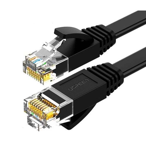 Ugreen CAT6 Flat Siyah 1m Ethernet Kablosu