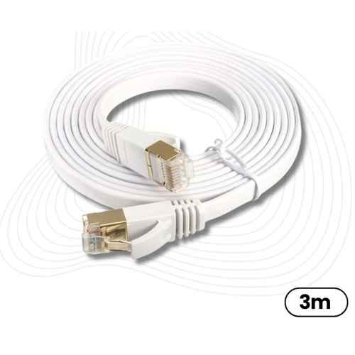 Cat7 Ethernet RJ45 Modem İnternet Kablosu 3 Metre 10Gbps 600Mhz AL4257