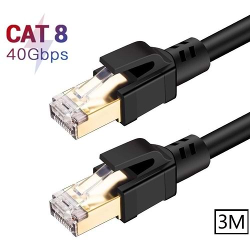 Cat8 3M 40Gbps S/ftp 2000MHz Yüksek Hızlı İnternet Kablosu AL5215