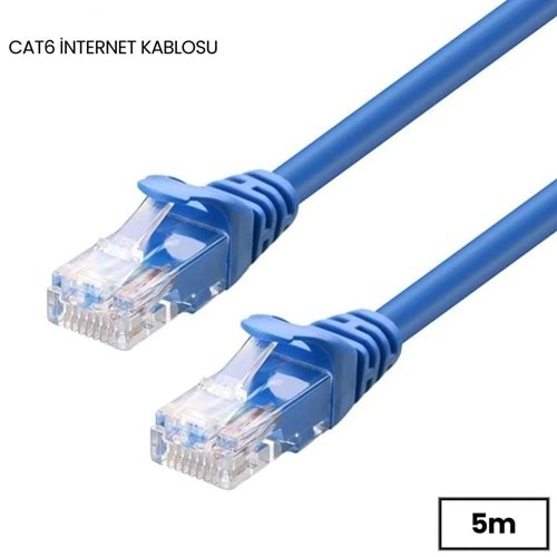 Cat6 İnternet Ethernet Rj45 Lan Kablosu 5 Metre AL4216