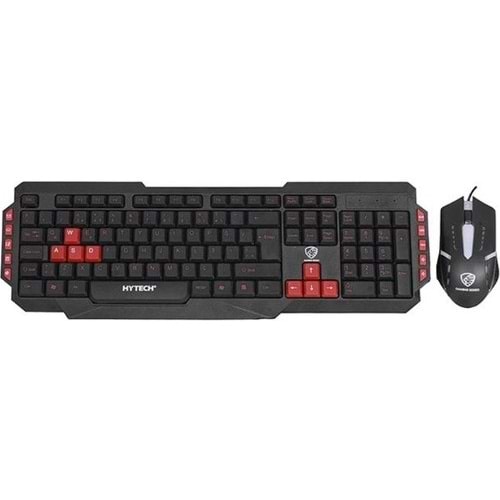 Hytech Hyk-46 Gamy Combo Siyah USB Kırmızı Tuşlu Q Gaming Oyuncu Klavye + Mouse Set