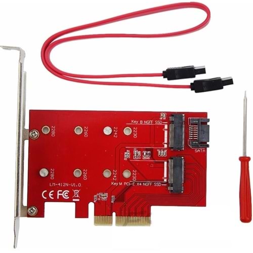 NGFF M.2 B+M Key SSD To PCI-E Kart 4x Çevirici Dönüştürücü 4481