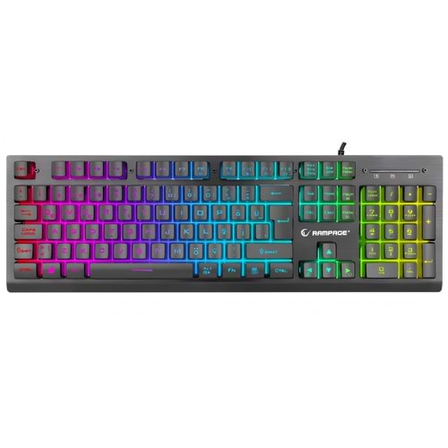 Rampage MIRACLE K2 Siyah USB RGB Aydınlatmalı Q Gaming (Oyuncu) Klavye