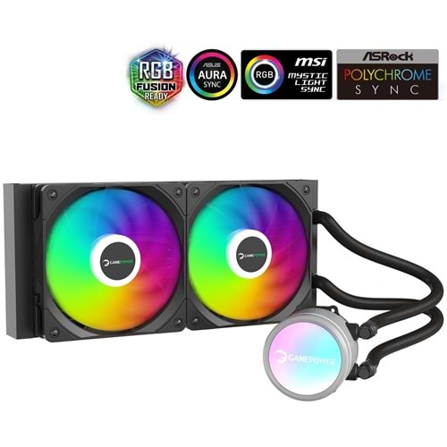GamePower Skadi V2 240 ARGB 240mm Sıvı İşlemci Soğutucusu AM5 ve LGA1700 Uyumlu