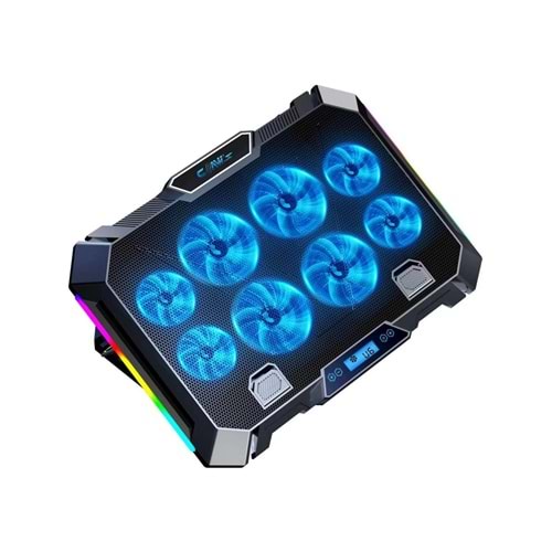Claw's Vortex 8x Turbo LED Fan - 10 Modlu RGB - LCD Ekran - Ayarlabilir Fan Hızı & 7 Farklı Stand Yükseklik Kademesi