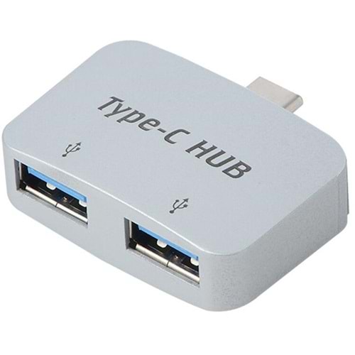 Type C To Usb 3.0 2 Port Hub 3.1 Çevirici Dönüştürücü Çoklayıcı Çoğaltıcı 4493