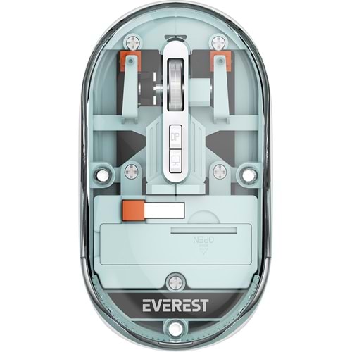 Everest SM-BT29 Glassy Mavi Transparan Şeffaf 2in1 Bluetooth ve 2.4ghz Kablosuz Mouse