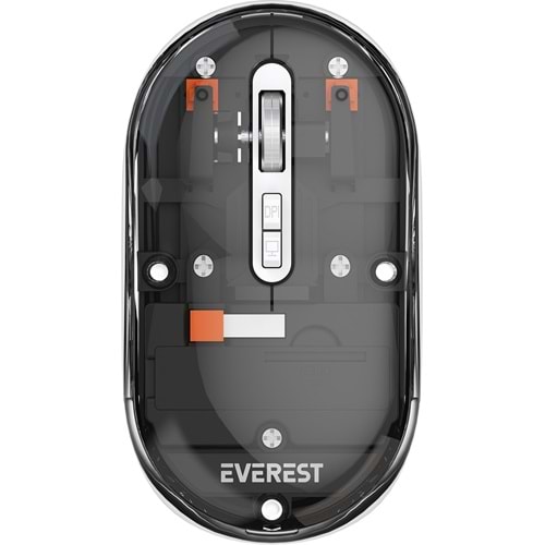 Everest SM-BT29 Glassy USB Siyah Transparan Şeffaf 2in1 Bluetooth ve 2.4ghz Kablosuz Mouse