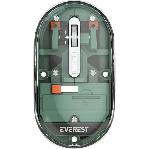 Everest SM-BT29 Glassy Yeşil Transparan Şeffaf 2in1 Bluetooth ve 2.4ghz Kablosuz Mouse