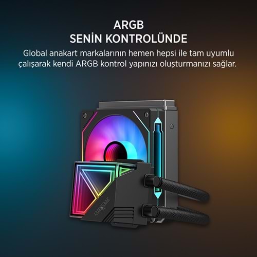 James Donkey Lugis JDC120 ARGB 120mm Sıvı İşlemci Soğutucu AM5 ve LGA1700 Uyumlu