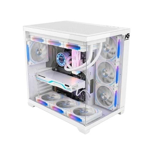 Alpha Elite 7x Argb Fan Kumanda Ve Kontrolcü Atx Boş Bilgisayar Kasası Beyaz